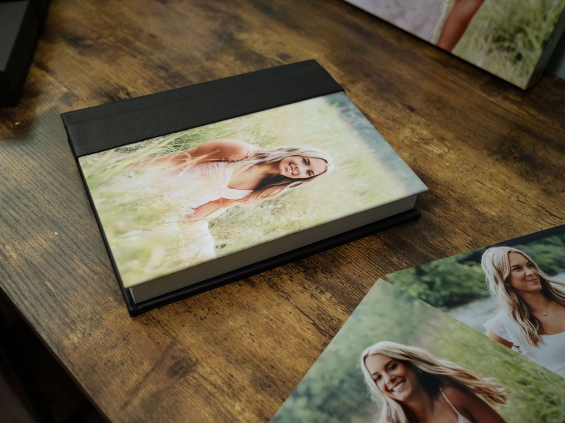 Senior portrait album with a photo cover